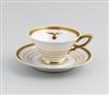 (AVIATION.) Dornier / DoX. Exquisite art deco demi-tasse cup and saucer by Marcel Dornier and produced by Gräf & Krippner.
